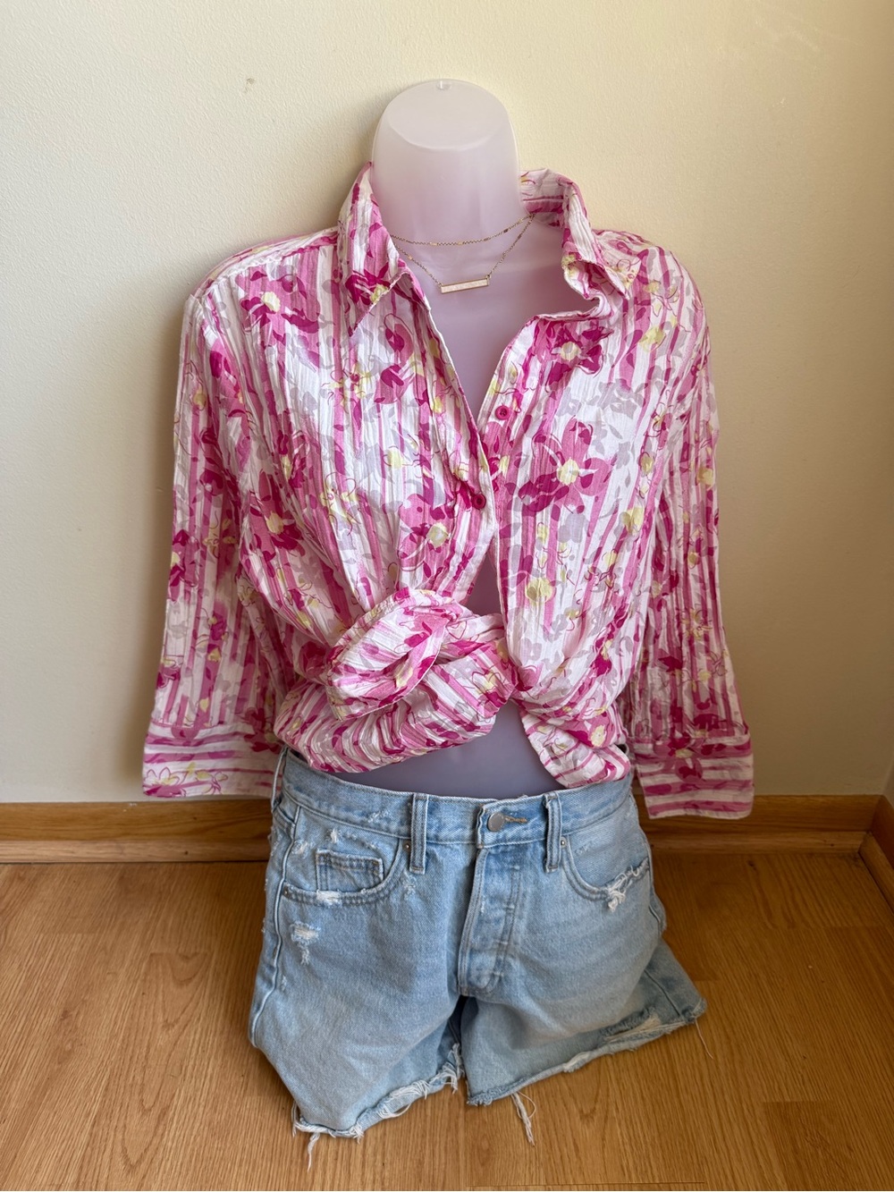 Tantrums Pink Floral Button-Down Shirt